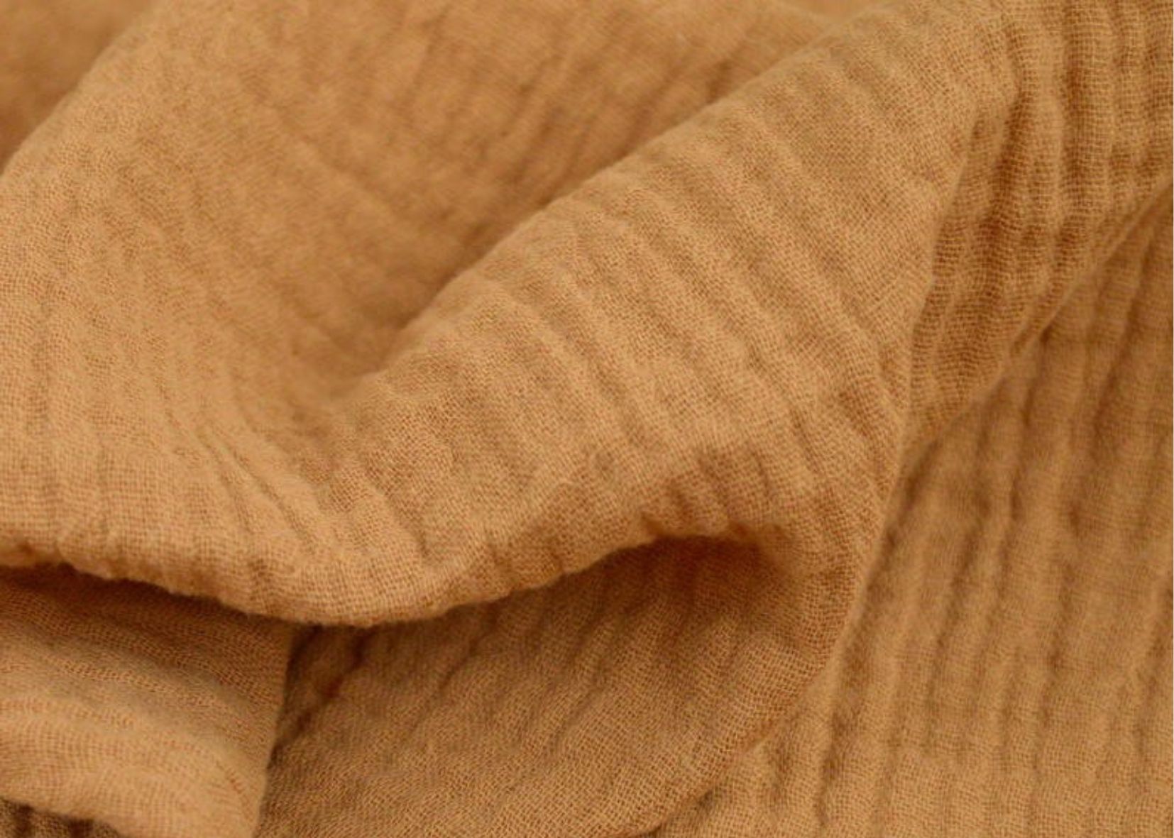 Gaze coton oekotex caramel - format galerie tissu