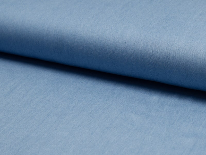 tissu chambray bleu clair uni