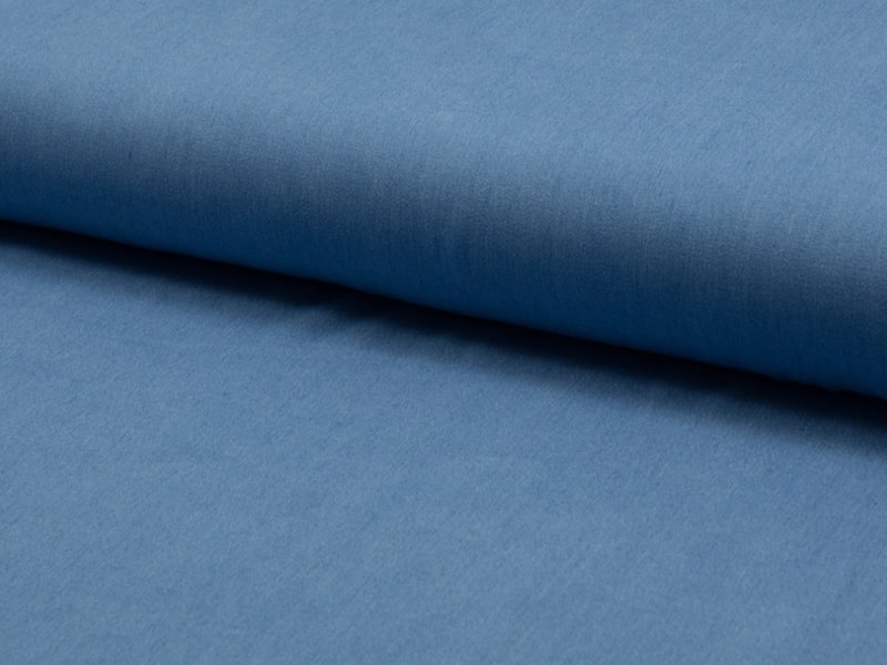 tissu chambray bleu uni