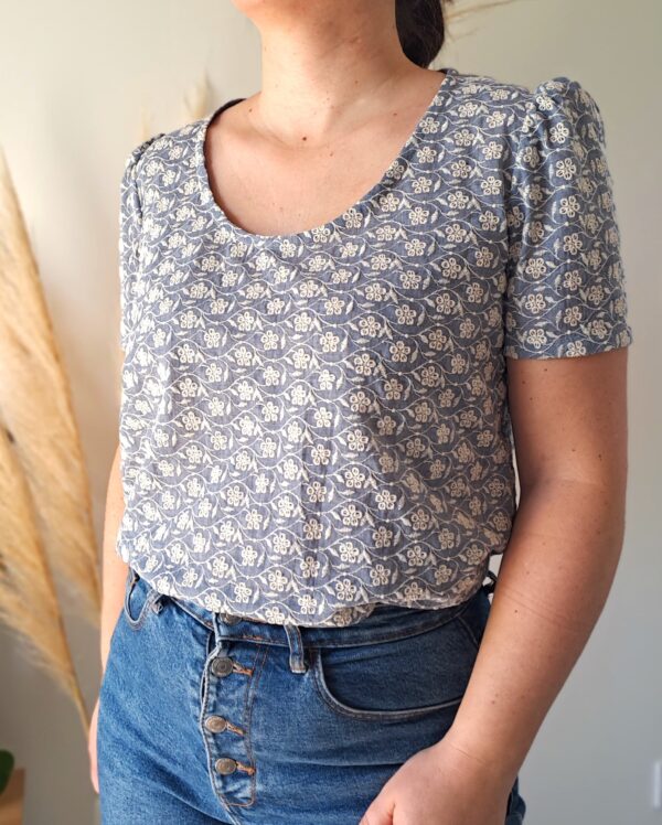 Blouse IRIS Mode femme bohème Chic Col rond manches bouffantes broderie anglaise douceur agréable à porter Rozéma Créations
