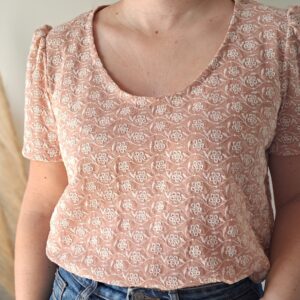 Blouse IRIS Mode femme bohème Chic Col rond manches bouffantes broderie anglaise douceur agréable à porter Rozéma Créations