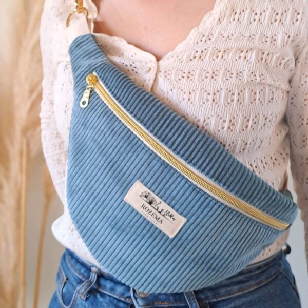 Sac banane velours cotele tendance accessoires chic boheme femme