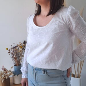 Collection Bord de mer - Blouse Violette Femme broderie anglaise