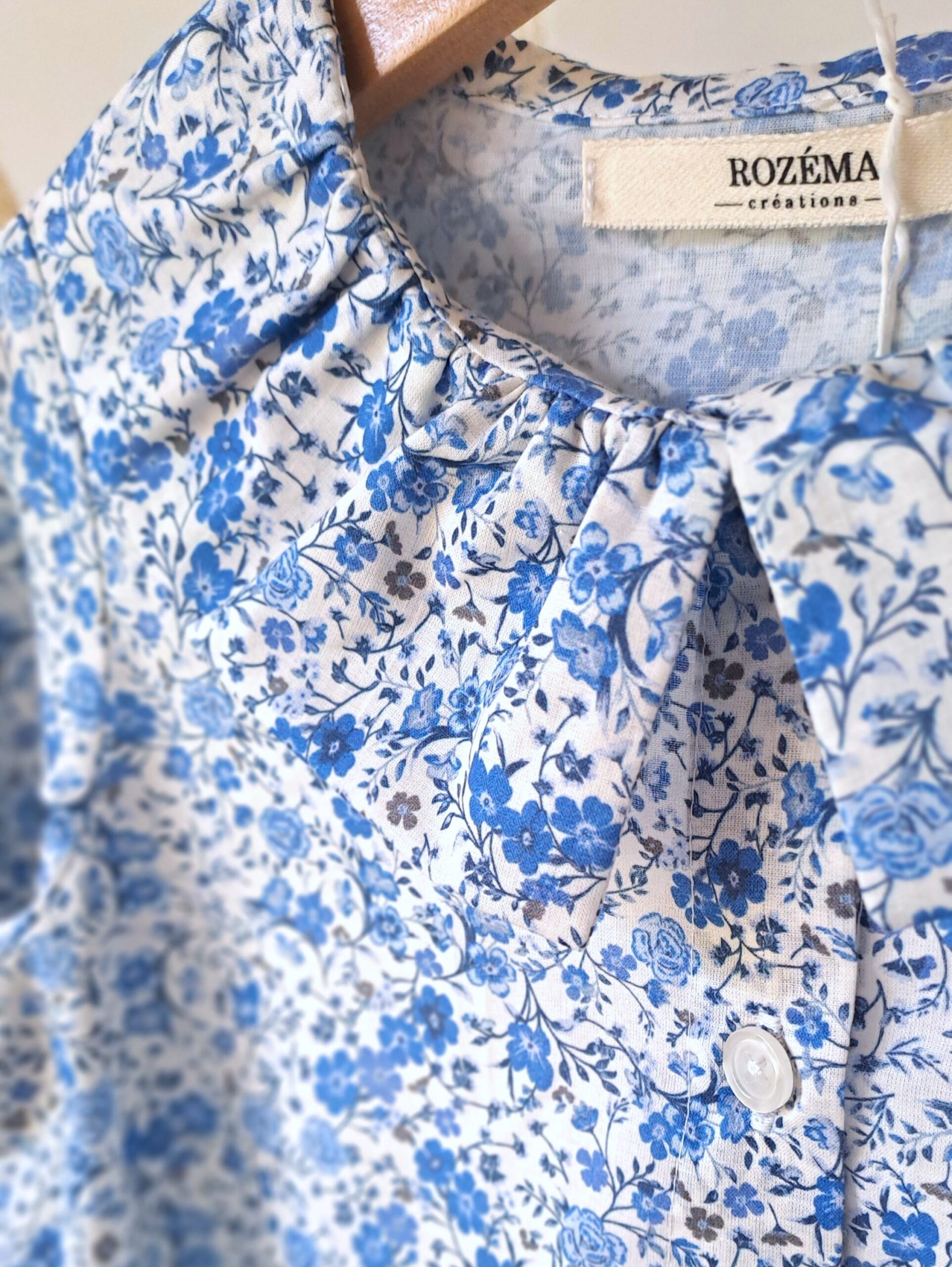 Collection Bord de mer - Chemise Fille tendance fleuri liberty