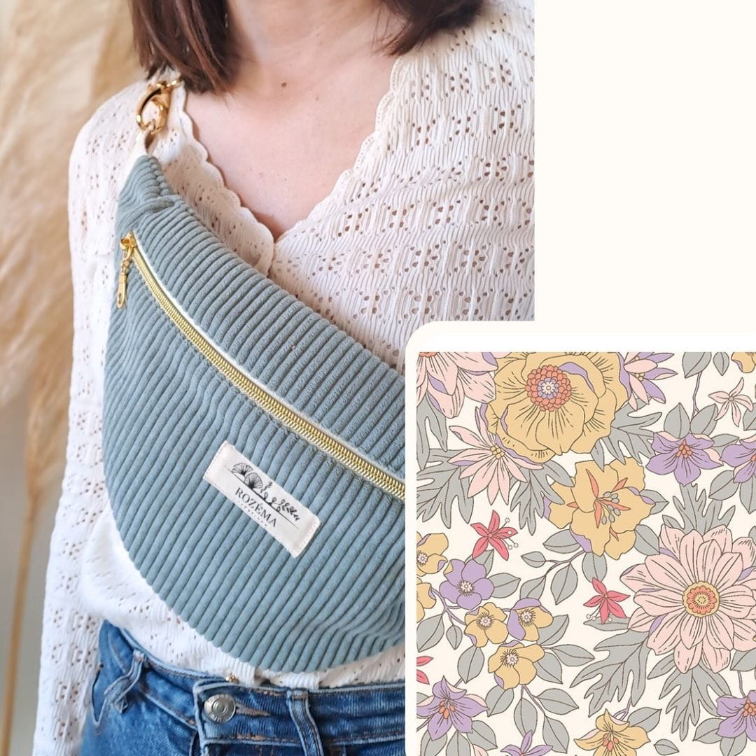 Sac banane Femme Velours Côtelé Vert d'eau - Tendance Mode bohème